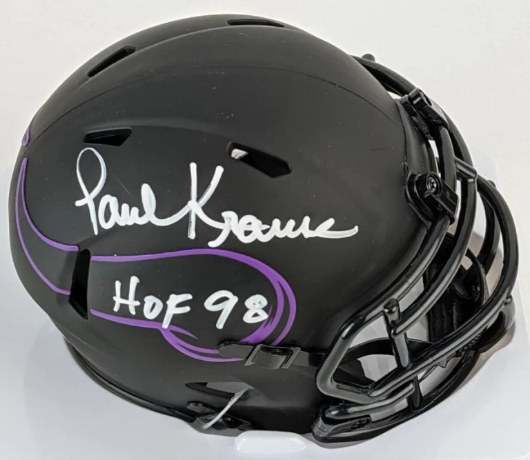 Paul Krause HOF 98 Autographed Signed Minnesota Vikings Eclipse Mini Helmet JSA