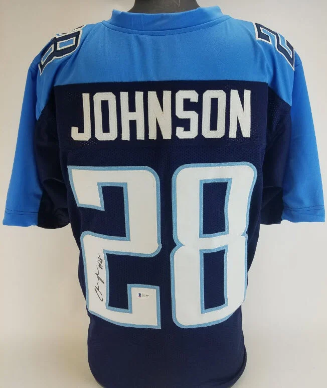 Chris Johnson Autographed Signed Tennessee Titans Custom Jersey Beckett Witness
