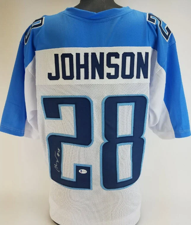 Chris Johnson Signed Autographed Tennessee Titans Custom Jersey Beckett Witness
