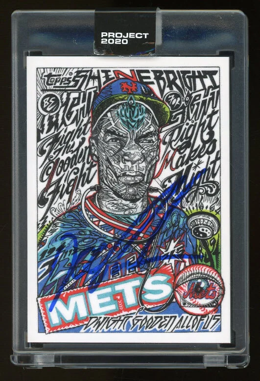 Dwight Gooden Signed Autograph 2020 Topps Project Baseball Card #284-by JK5 JSA