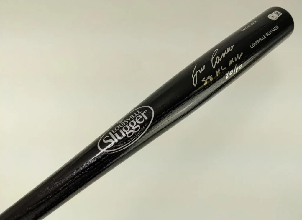 Jose Canseco "88 AL MVP - 40/40" Signed Louisville Slugger Pro Baseball Bat (Photo 1 of 5)