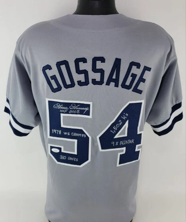 Goose Gossage Signed Autographed New York Yankees 5 Inscriptions Jersey (JSA) (Photo 1 of 5)