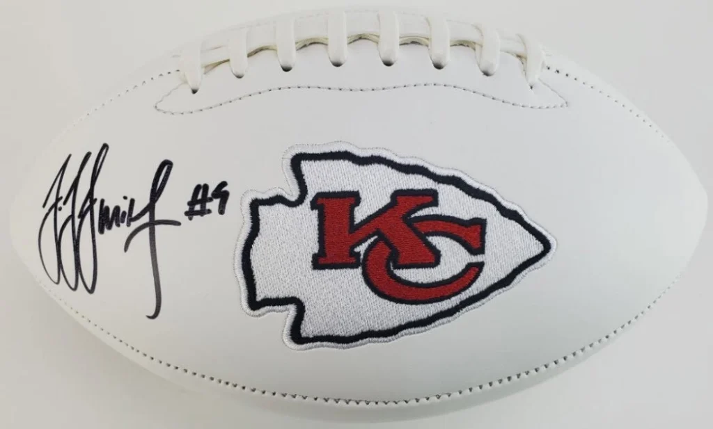 JuJu Smith-Schuster Autographed Signed Kansas City Chiefs Logo Football Beckett
