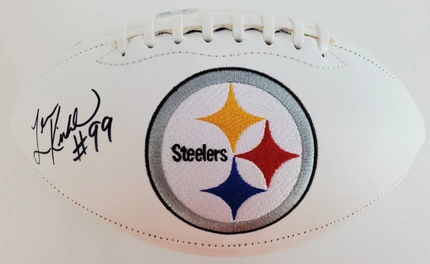 Levon Kirkland Signed Autographed Pittsburgh Steelers Logo Football (Beckett) (Photo 1 of 5)