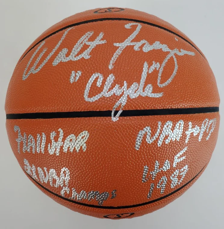 Walt “Clyde” Frazier 4x Inscribed & Signed Spalding Game Ball Series (JSA)