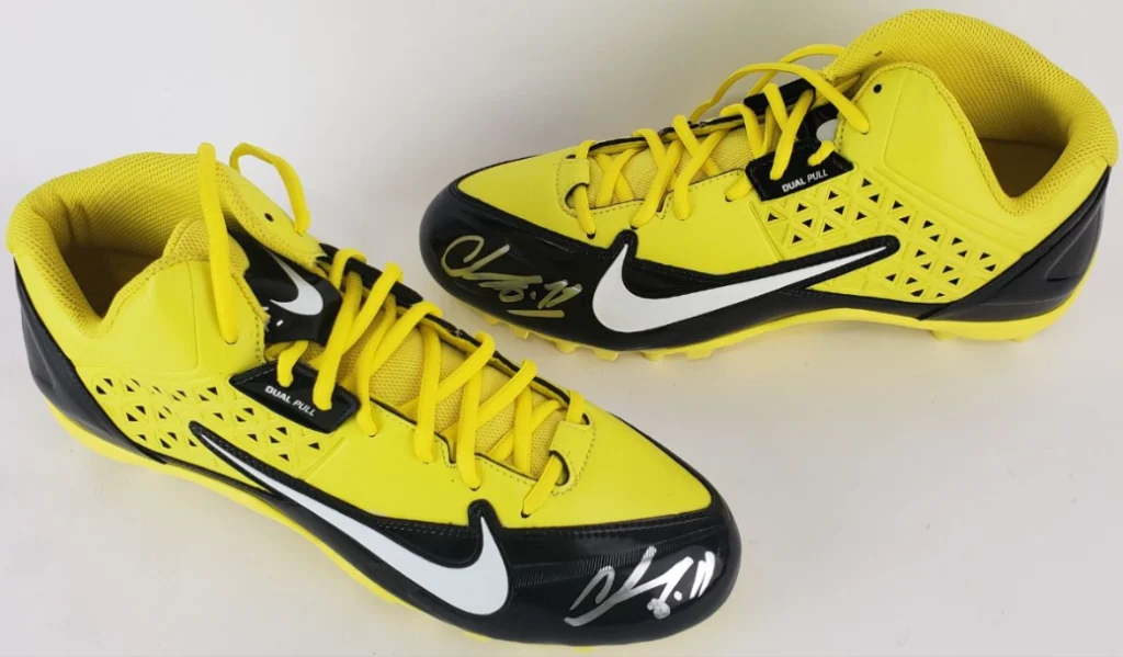 Pair of Chase Claypool Signed Nike Alpha Football Cleats (JSA COAs) (Photo 1 of 5)