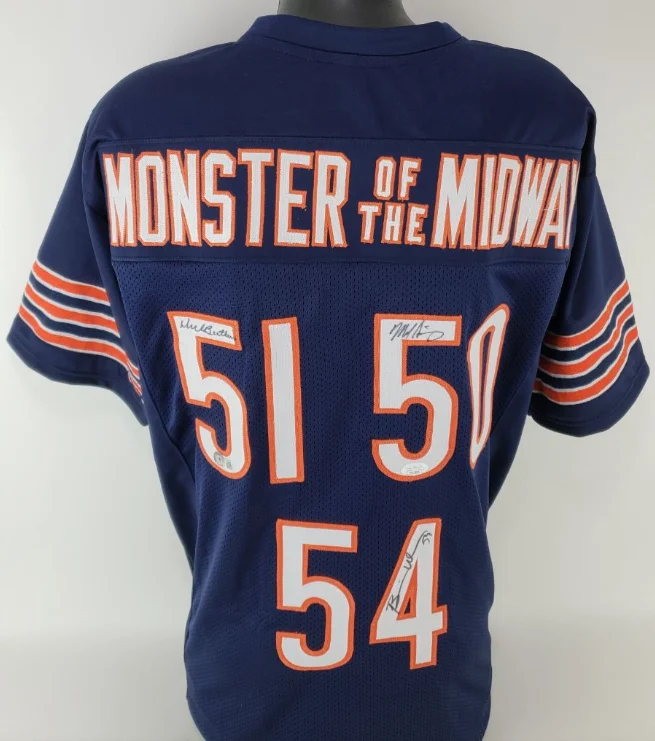 Butkus, Singletary & Urlacher Signed “Monsters of the Midway” Bears Jersey JSA