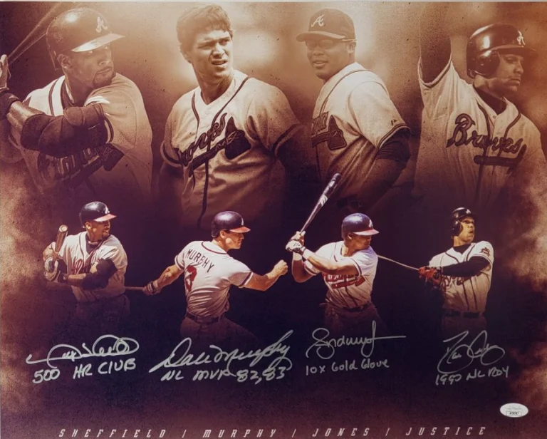 Gary Sheffield, Dale Murphy, Andruw Jones & etc Signed Atlanta Braves Photo JSA