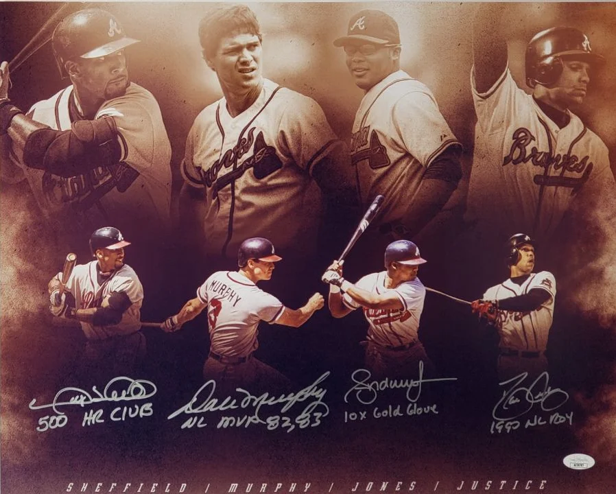 Gary Sheffield, Dale Murphy, Andruw Jones & etc Signed Atlanta Braves Photo JSA (Photo 1 of 5)
