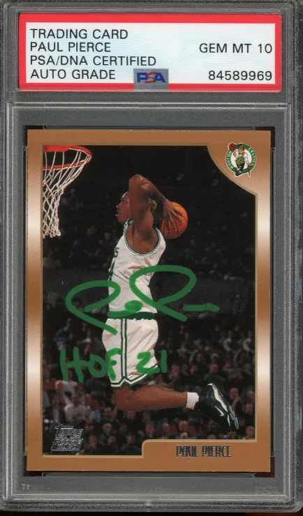 Paul Pierce Signed/Autographed 1999 Topps Rookie Card – Auto Graded Gem Mint 10!