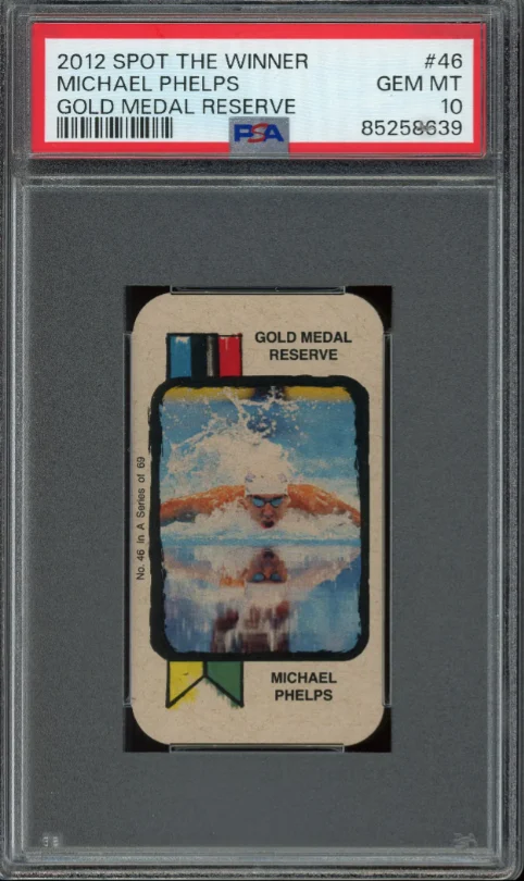 Michael Phelps 2012 Spot The Winner Gold Medal Reserve Card #46- PSA Gem Mint 10
