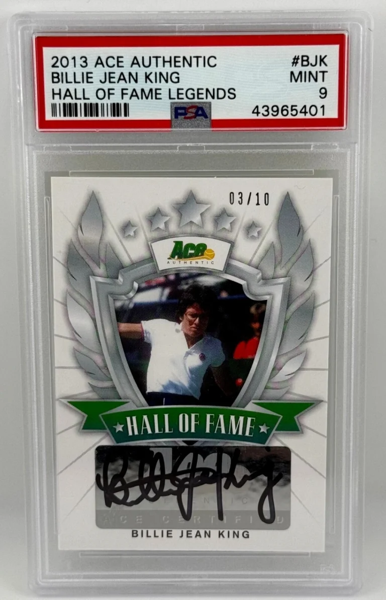 2013 Billie Jean King Auto/Signed Hall of Fame Legends 3/10 Card Mint 9 PSA