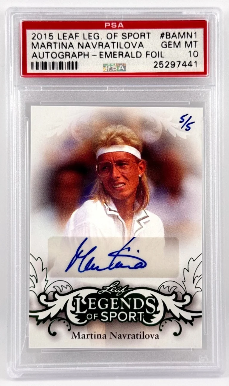 2015 Leaf Legends Martina Narvatilova Auto/Signed 5/5 Card Gem Mint 10 PSA