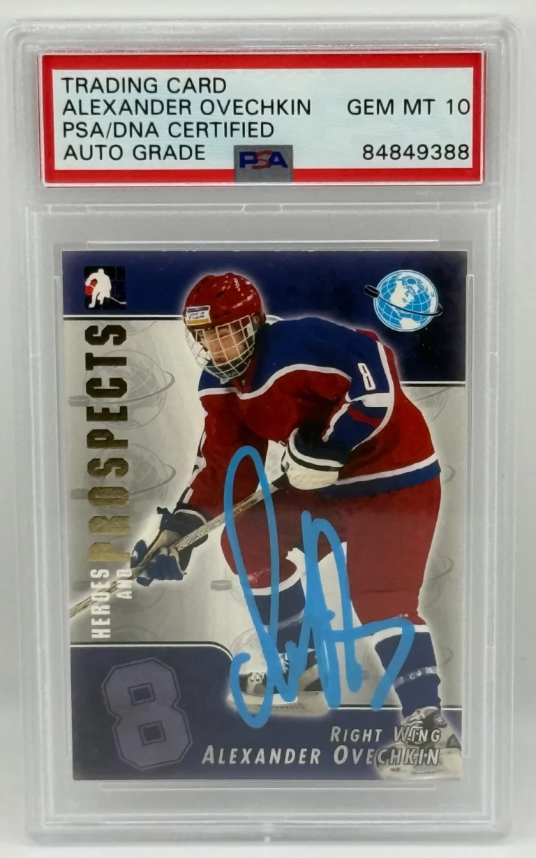 Alexander Ovechkin Autographed Heroes And Prospects Card Gem Mint 10 PSA