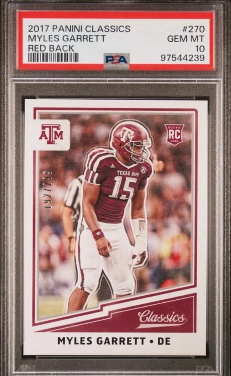 Myles Garrett 2017 Panini Classics Red Back Rookie Card /299 Gem 10 PSA POP 8