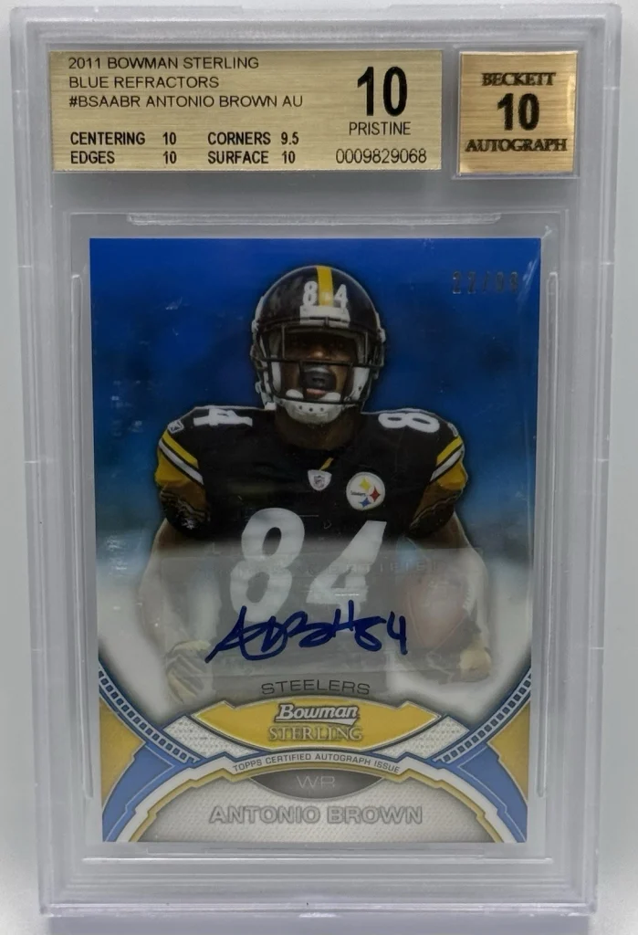 2011 Bowman Sterling Antonio Brown Blue Auto/Signed Rookie Steelers RC Pristin