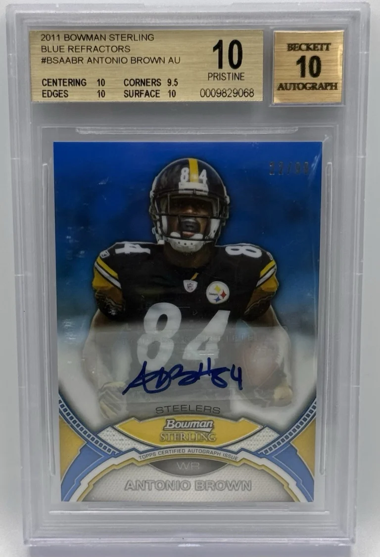 2011 Bowman Sterling Antonio Brown Blue Auto/Signed Rookie Steelers RC Pristin