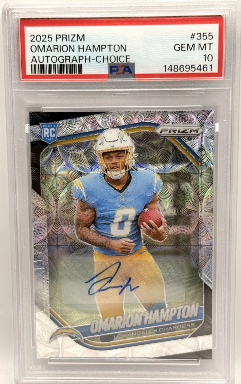 2025 Prizm Omarion Hampton Autographed/Signed Choice Card Gem Mt 10 PSA