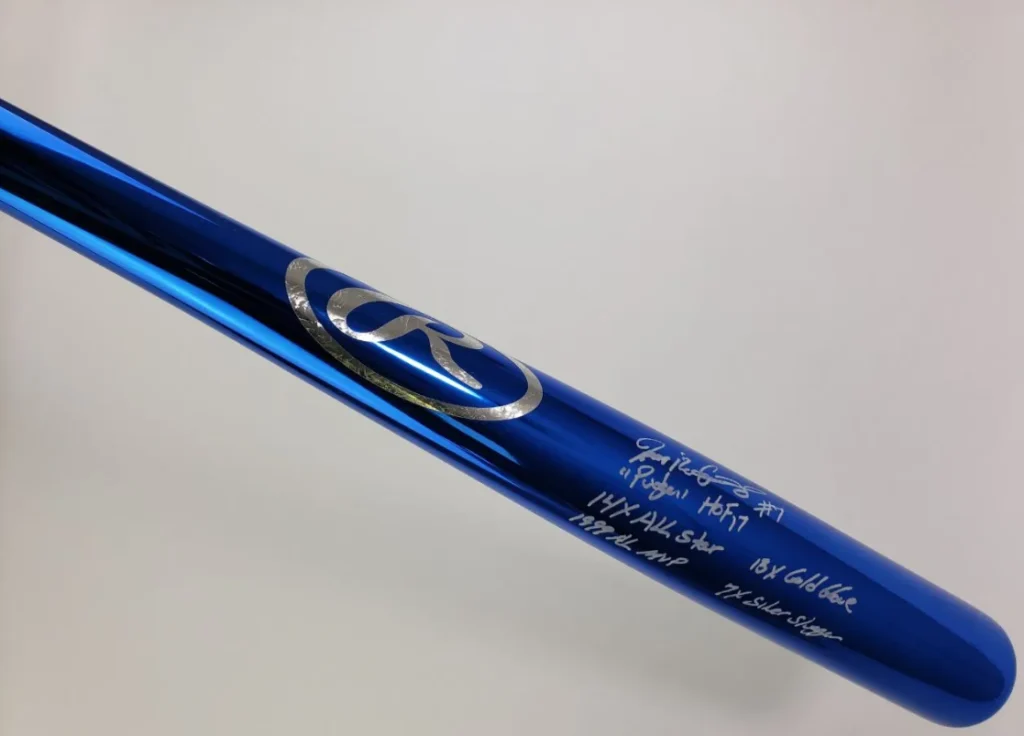 Ivan Rodriguez 6x Inscribed & Signed Chrome Custom Baseball Bat (PSA/DNA)