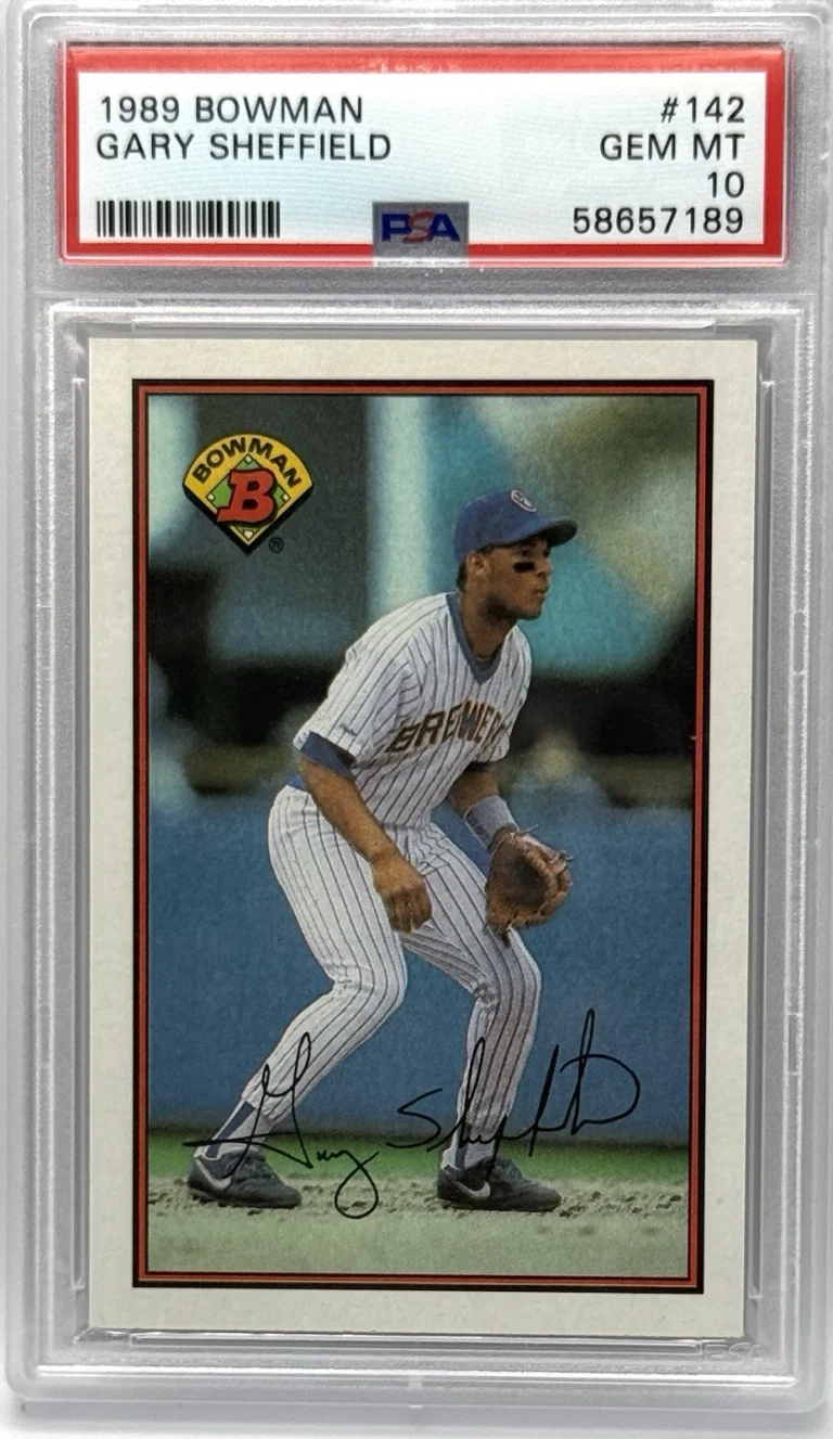 1989 Bowman Gary Sheffield Brewers Autographed/Signed RC PSA Gem Mint 10