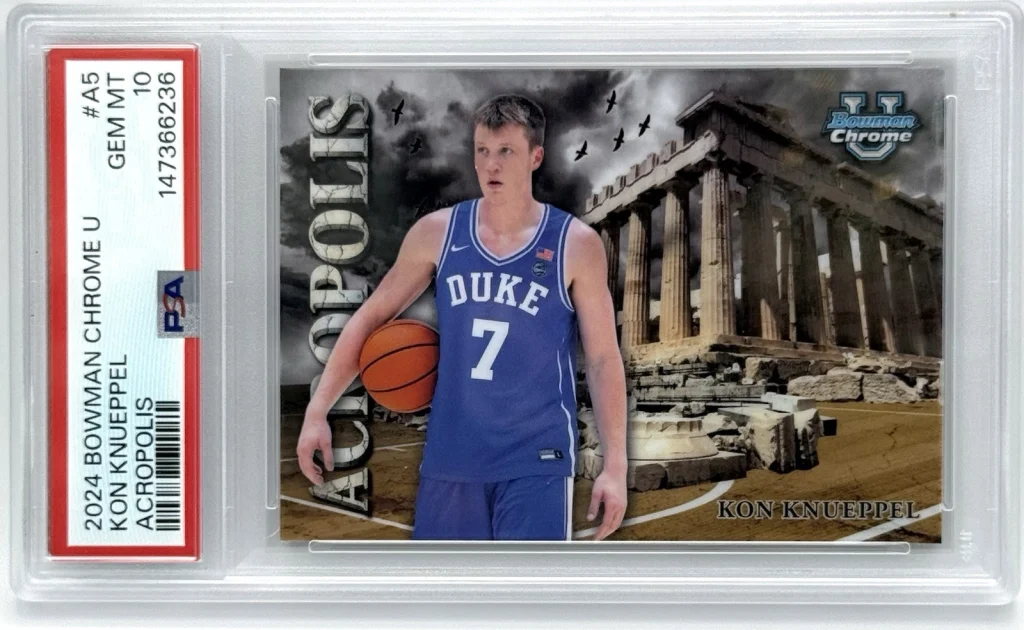 2024 Kon Knueppel Bowman Chrome U Acropolis Basketball Card Duke PSA 10 POP 6 (Photo 1 of 2)