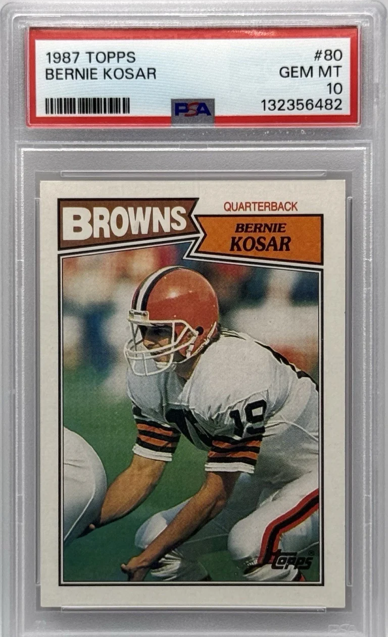 1987 Bernie Kosar Topps Football Card #80 Cleveland Browns PSA 10 GEM MINT
