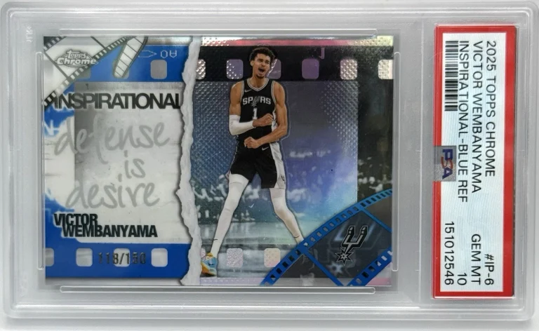 2025 Topps Chrome Victor Wembanyama Blue Refractor /150 PSA 10 SA Spurs POP 2