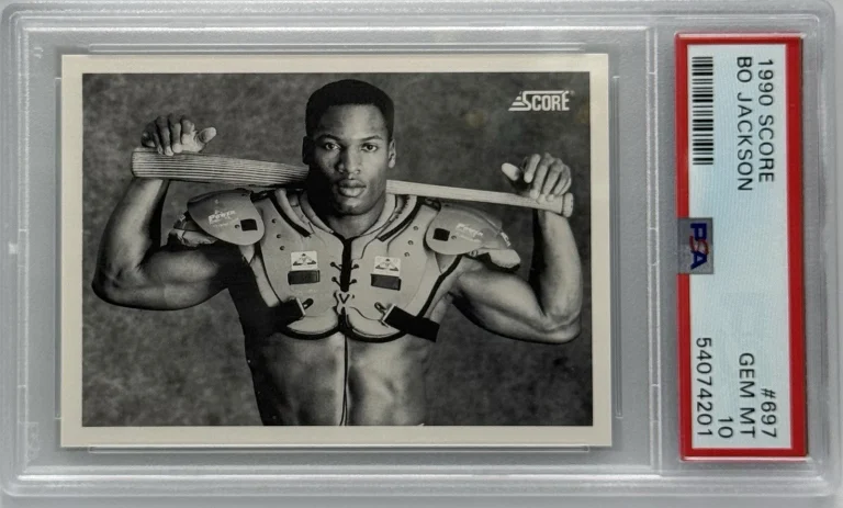 1990 Bo Jackson Score Black & White Baseball Card #697 Royals/Raiders PSA 10