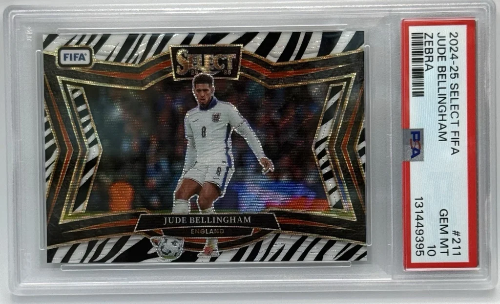 2024-25 Jude Bellingham Panini Select FIFA Zebra Prizm #211 England PSA 10