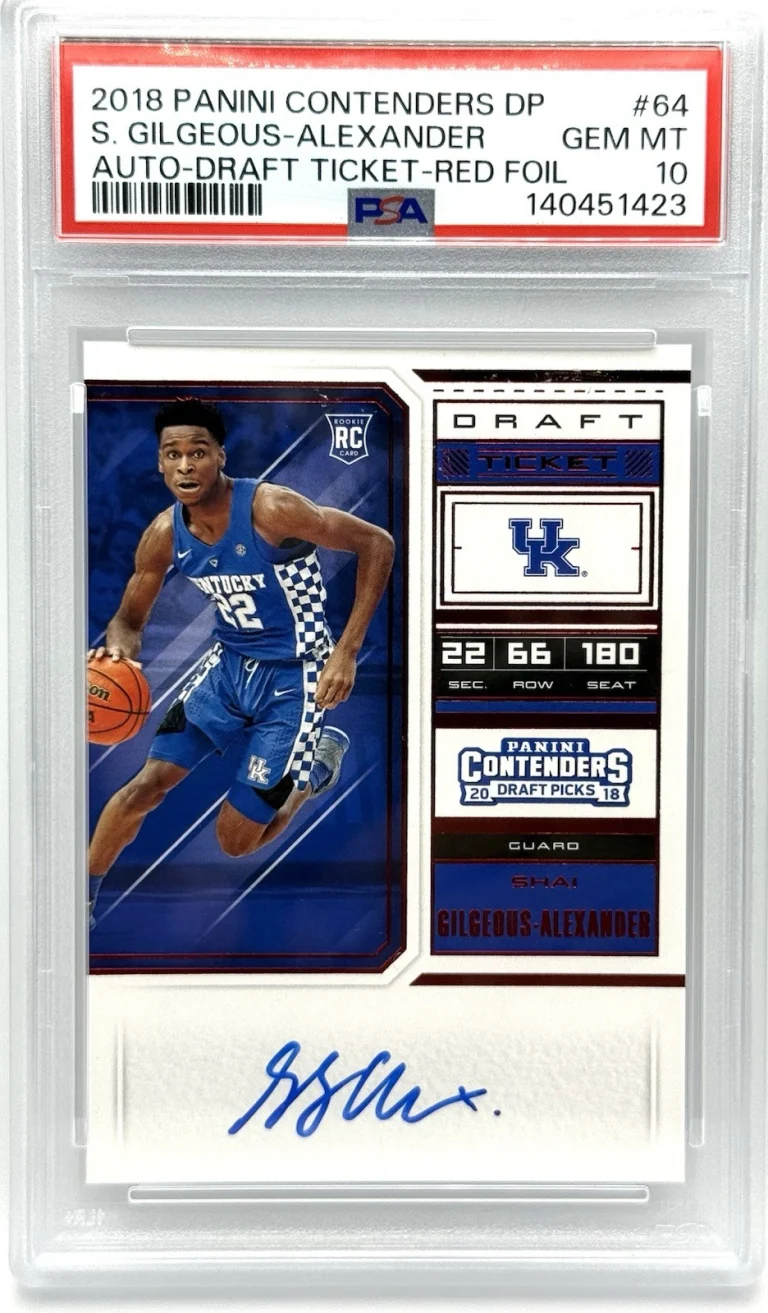 2018 Autographed Panini Contenders DP Shai Gilgeous-Alexander Red Foil PSA 10