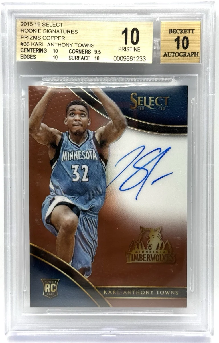 Karl-Anthony Towns 2015-16 Panini Select Rookie Signatures BGS 10 Auto 10 POP 2
