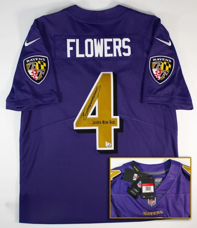 Zay Flowers Autographed/Signed Baltimore Ravens Nike Jersey COA