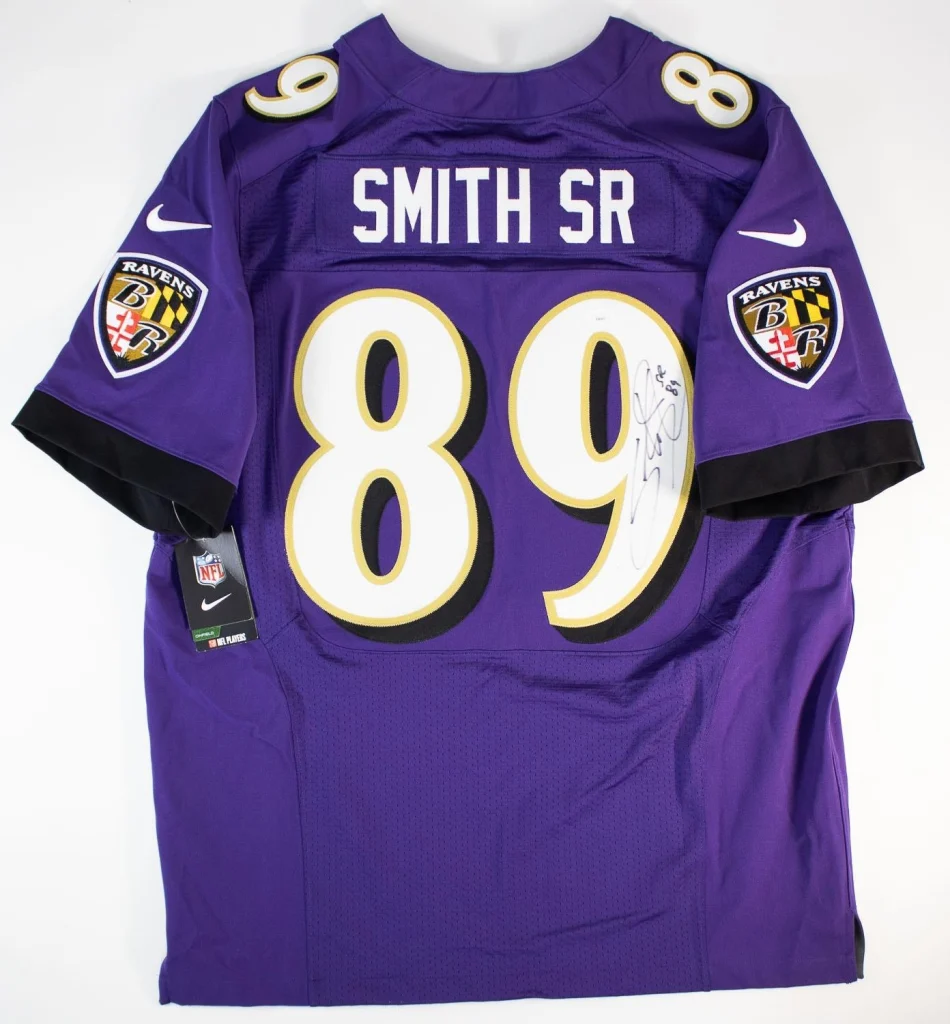 Steve Smith Sr Autographed/Signed Baltimore Ravens Nike Elite Jersey JSA