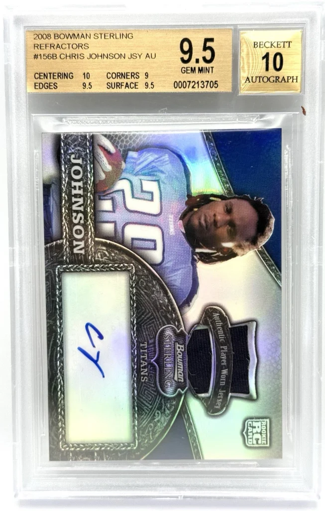 Chris Johnson Signed 2008 Bowman Sterling Refractors Card Gem Mint 9.5 Auto 10 (Photo 1 of 3)