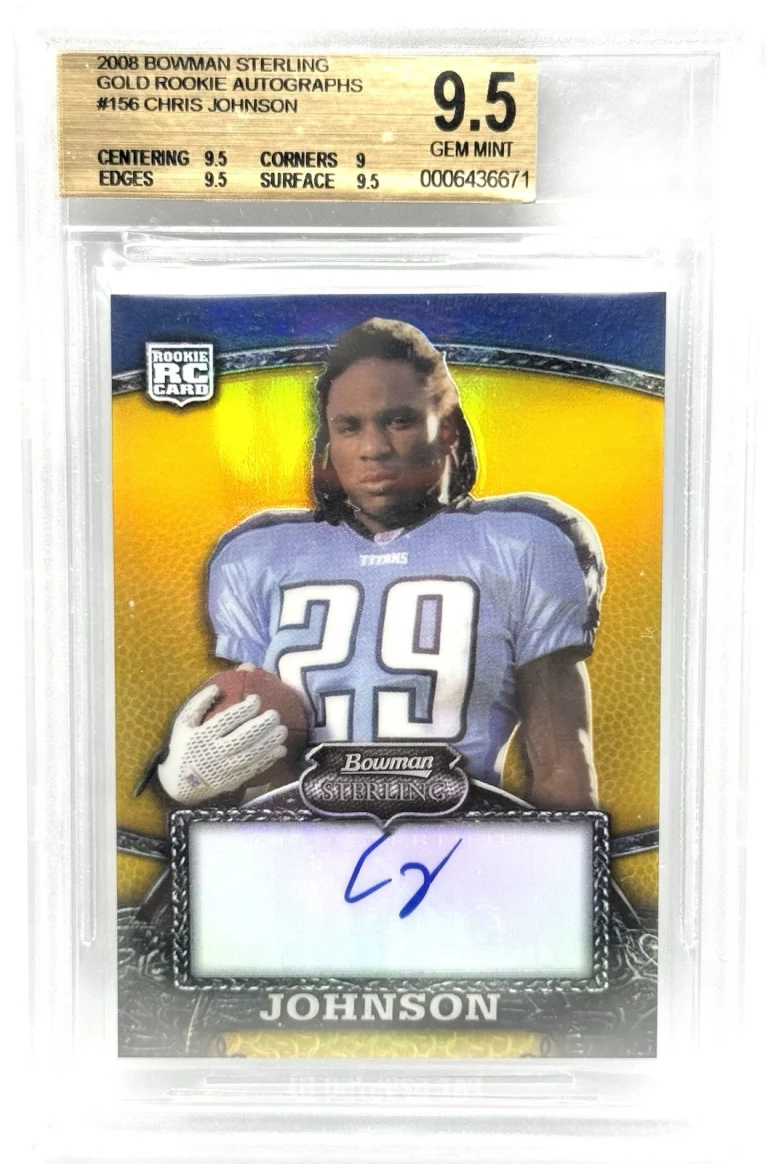 Chris Johnson Auto/Signed 2008 Bowman Sterling Gold Rookie BGS Gem Mint 9.5