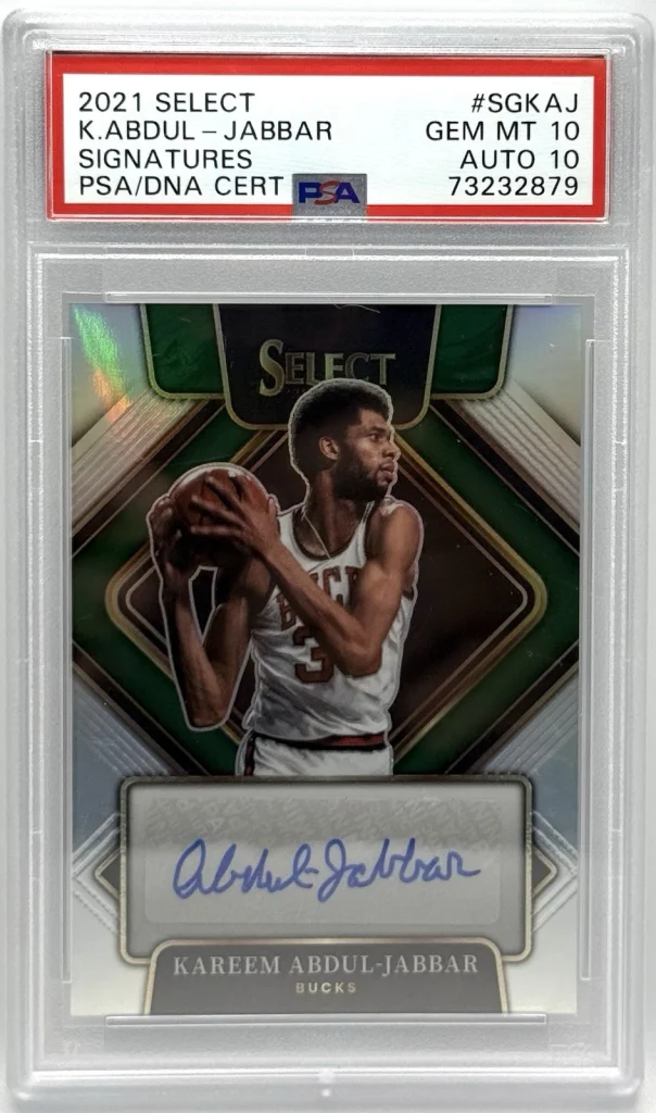Kareem Abdul-Jabbar 2021-22 Select Signatures Auto #SG-KAJ /249 PSA 10 Auto 10 (Photo 1 of 2)