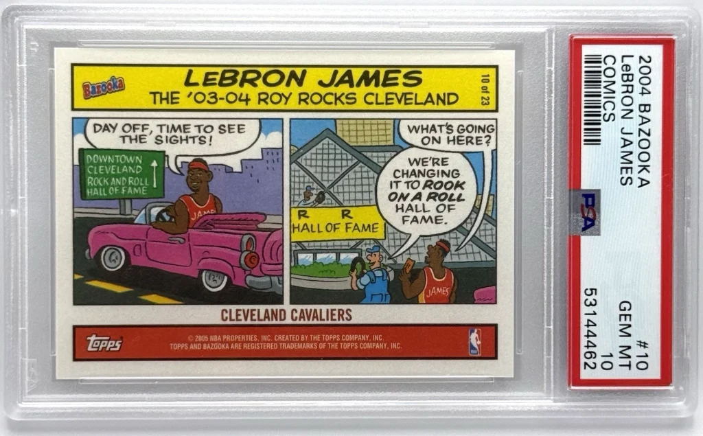 LeBron James 2004 Bazooka Comics Topps Card GEM MINT 10 PSA