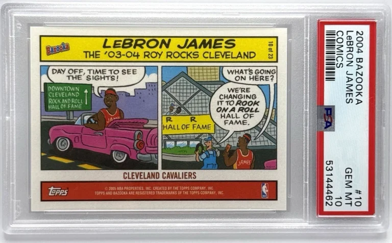 LeBron James 2004 Bazooka Comics Topps Card GEM MINT 10 PSA