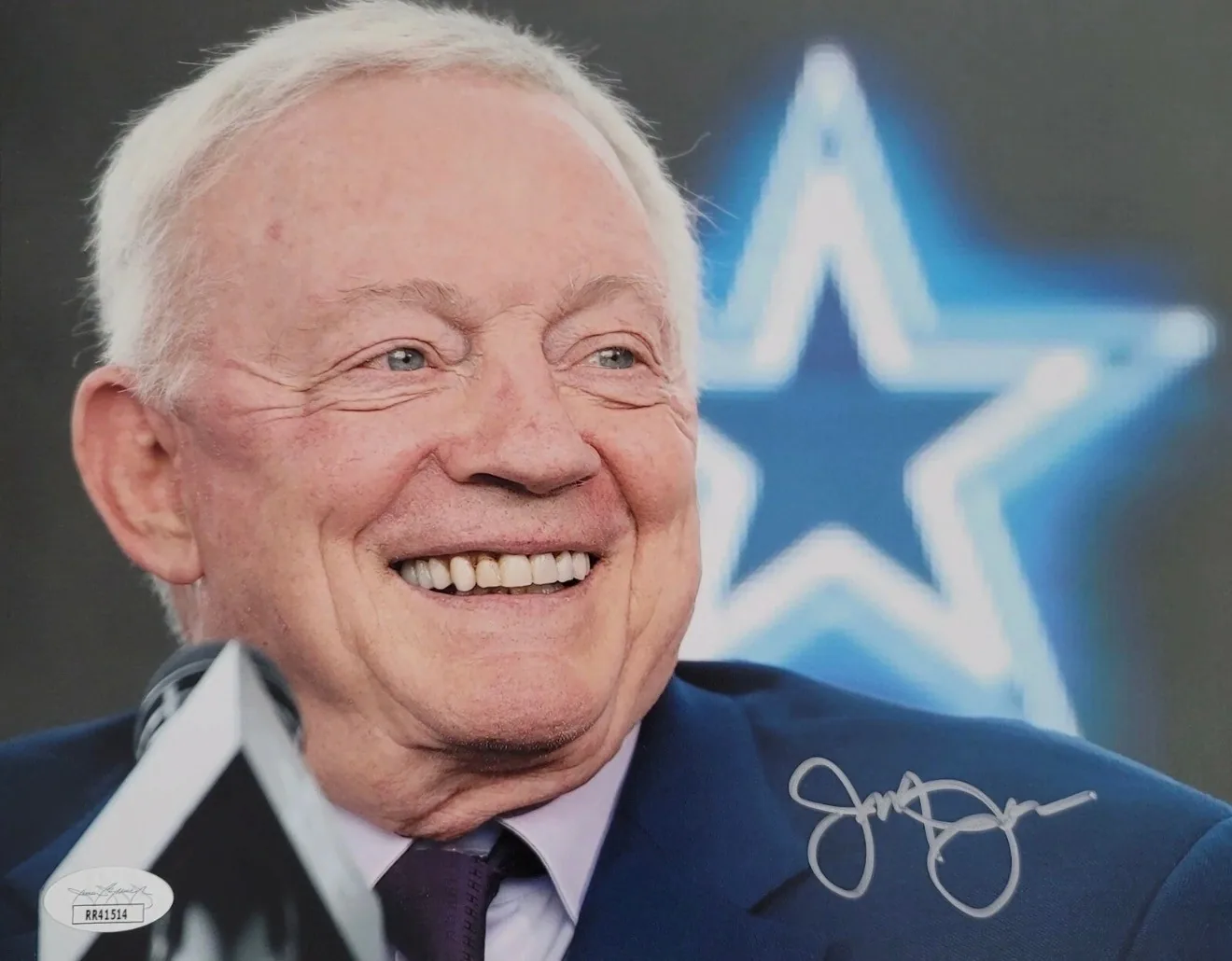 Jerry Jones Signed/Autographed 8x10 Photo Dallas Cowboys NFL JSA RR41514